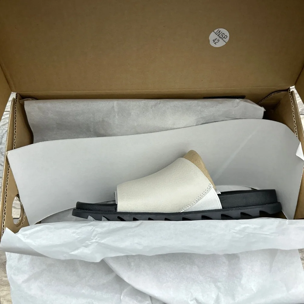 NIB Sorel Roaming Decon Leather Slide Sandal Sea Salt - Picture 10 of 12